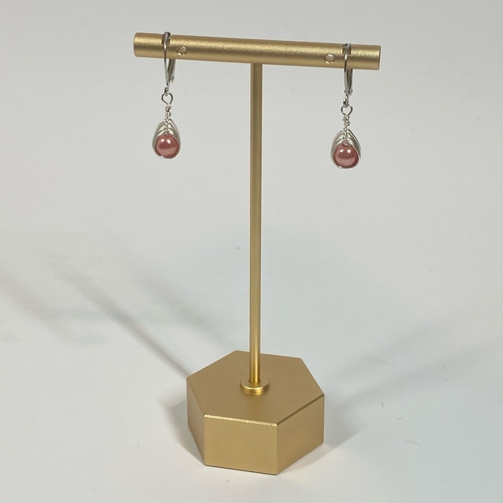 Handmade Glass Bead Dangling Earrings